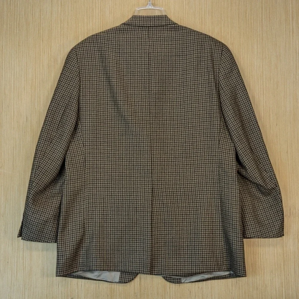 Chaps Ralph Lauren Mens 46T Brown Houndstooth 100% Wool Blazer Sport Coat Canada